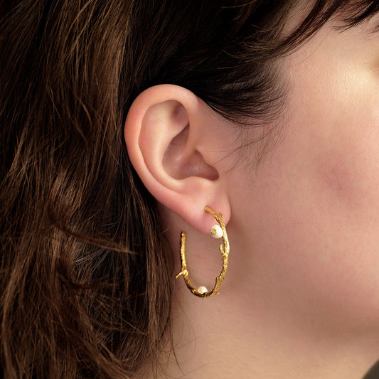 Boucles d'oreilles branches avec perles