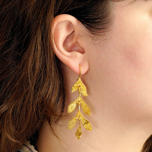 Boucles d'oreilles guirlande de feuilles