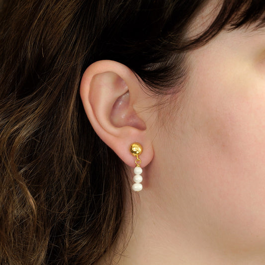 Boucles d'oreilles à trois perles
