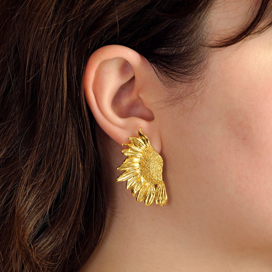 boucles d'oreilles tournesol fendues
