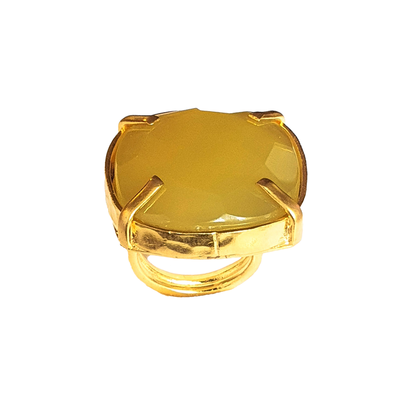 Ring mit großem Honigachat
