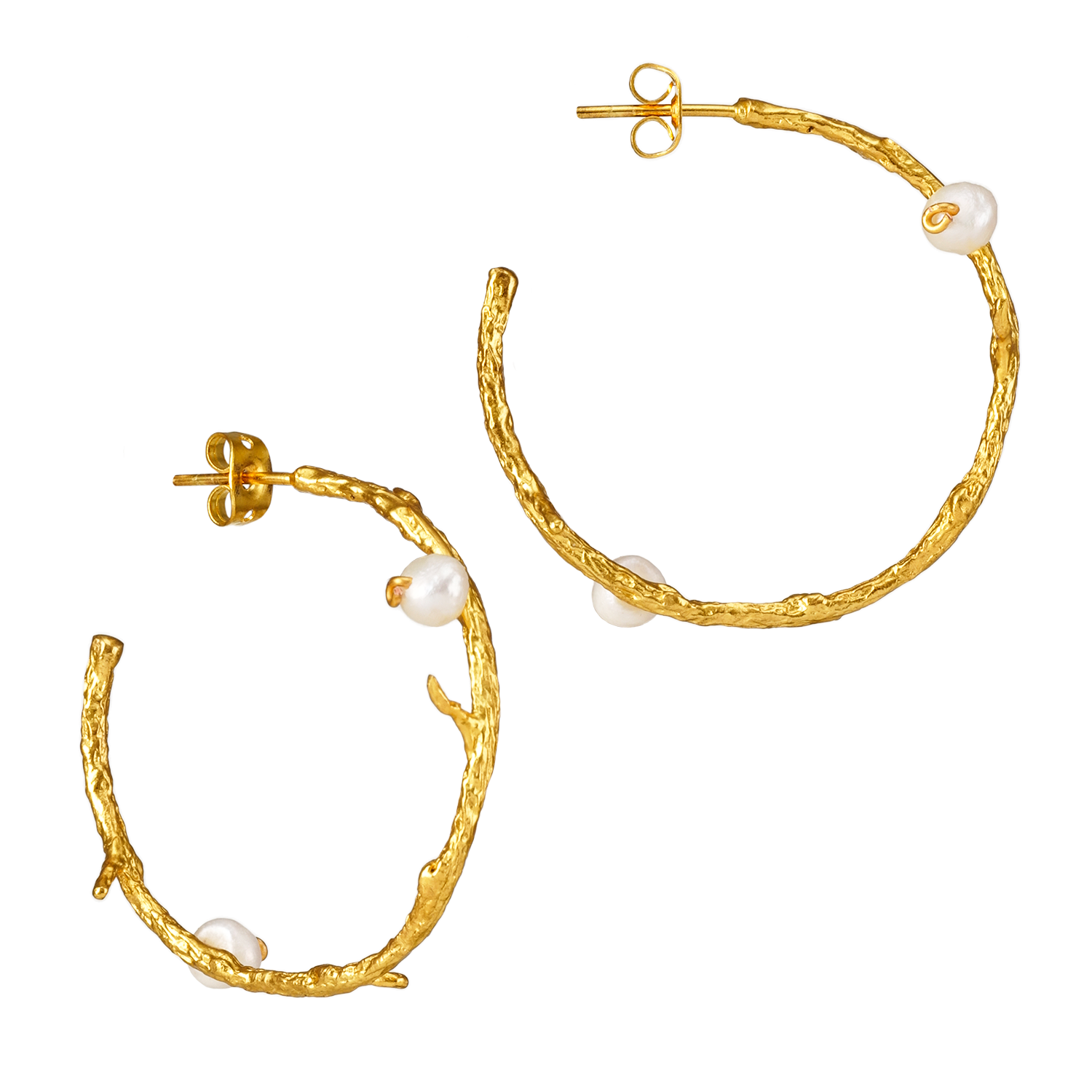 Boucles d'oreilles branches avec perles