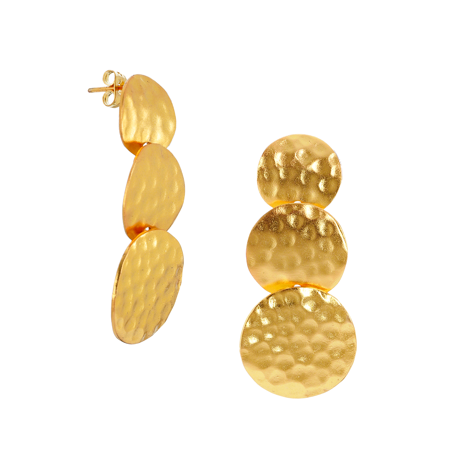 Boucles d'oreilles en plaques martelées