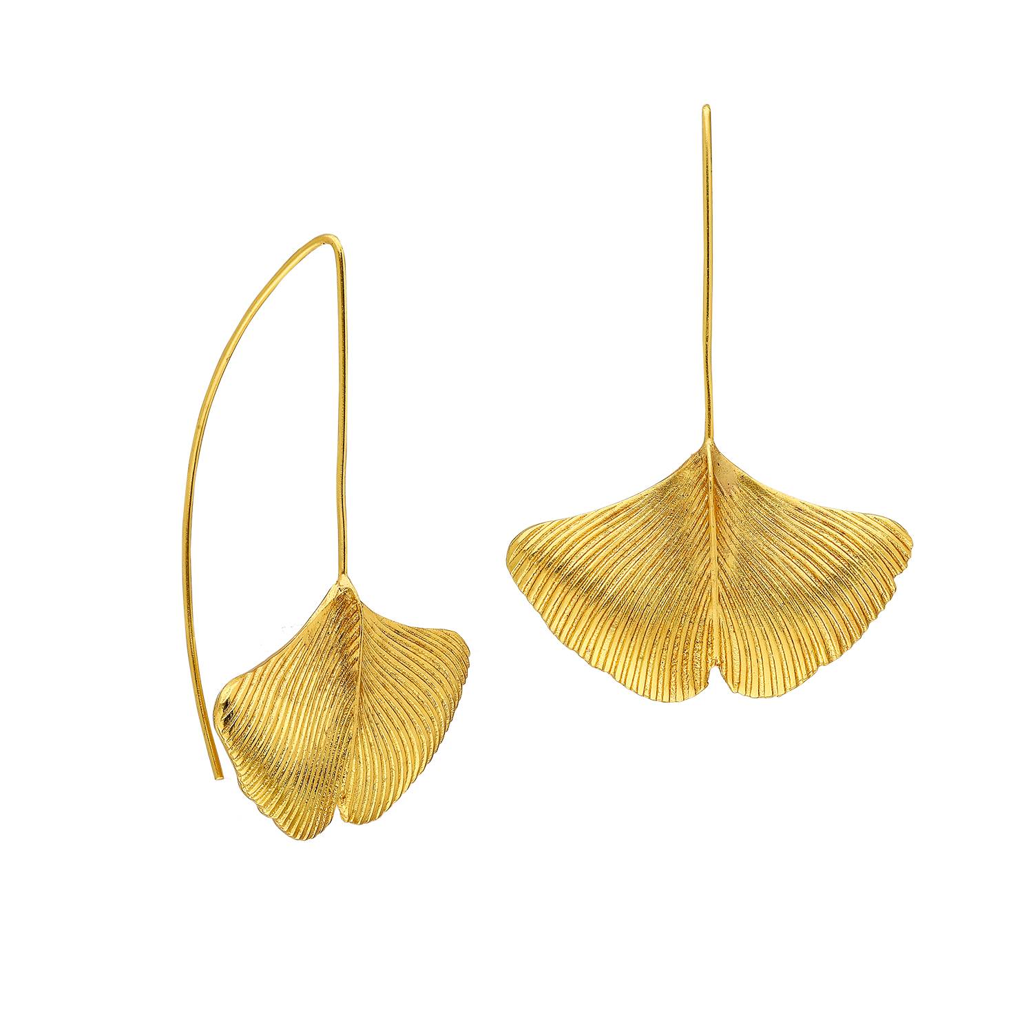 boucles d'oreilles ginkgo à longue tige