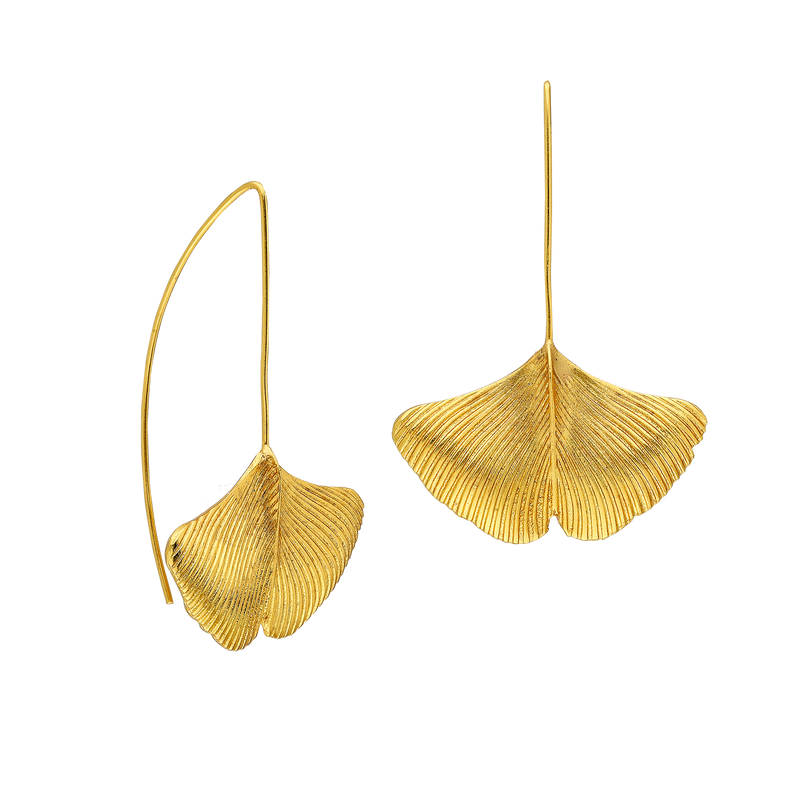 langstielige Ginkgo-Ohrringe