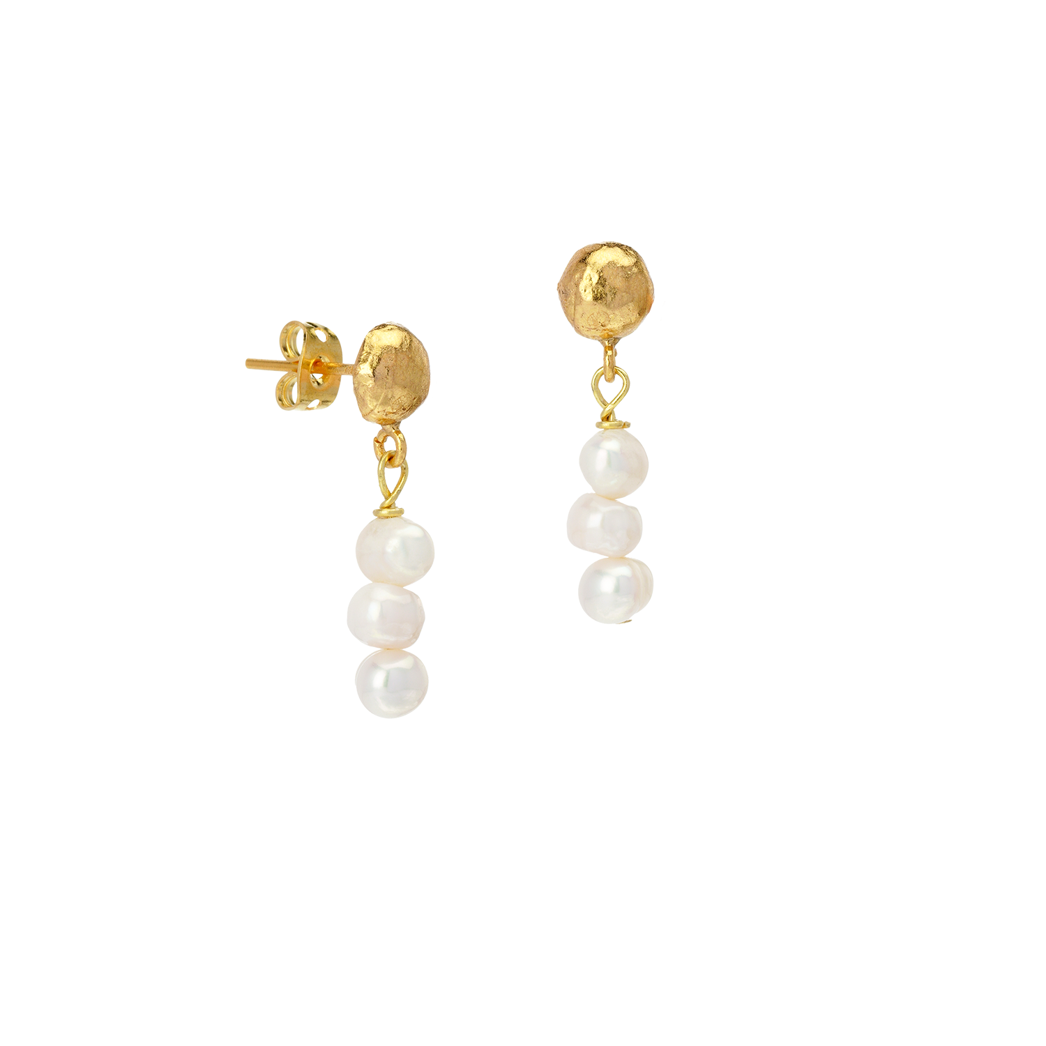 Boucles d'oreilles à trois perles