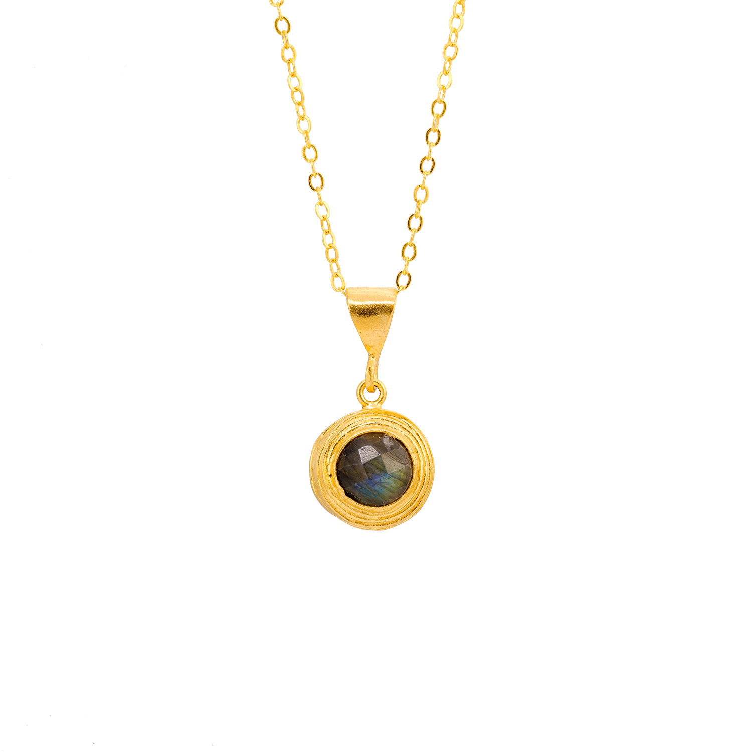 Collier avec labradorite enroulée dans un nid